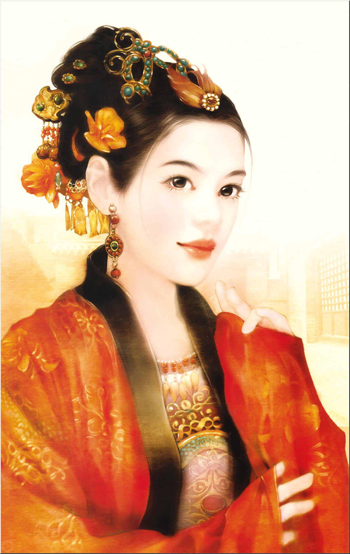 Девушки древнего китая. Der Jen тайваньская художница. Китайские исторические прически. Портрет Восточной девушки.